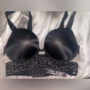 New Victoria's Secret black push up. Banded with lace Bra Size 34C.